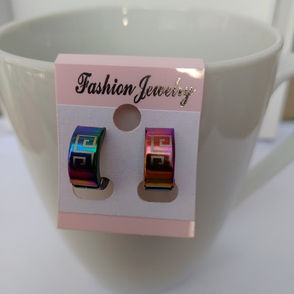 2/$10 or 4/$15 Mini Multicolor Earrings Rainbow Iridescent